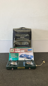 Northwest Territory Two Burner Propane Stove And Rolling Suitcase