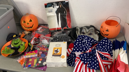 Halloween and Fourth of July decorations
