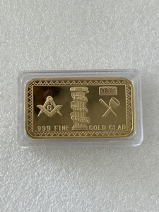 .999 Fine Gold Toned Bar/ Clad Please Inspect