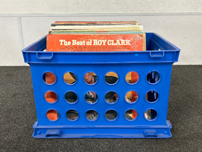 Crate with Vinyl Records