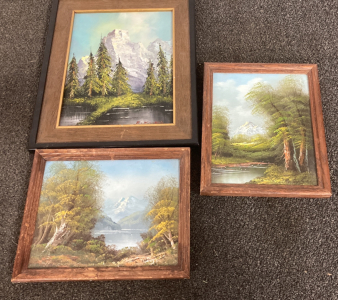 3 Framed Painting Signed Two Are 9”X11” 12”X15” Please Inspect