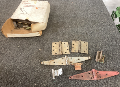 Box Of Hinges In Most Every Size And Type Please Inspect