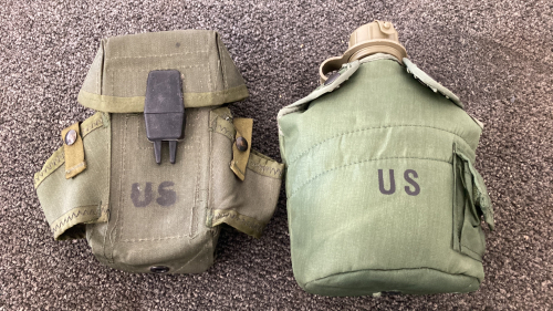 US Military Canteen With Carry Case And Second Case