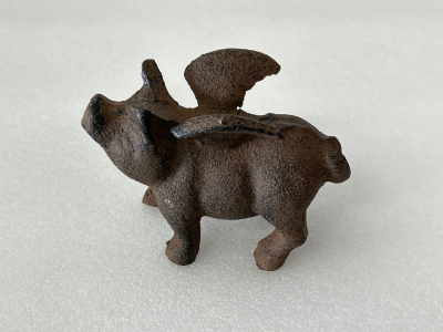 Cast Iron Flying Pig 4”