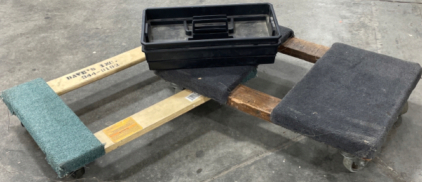 (2) Wood Movers Dolly And Plastic Stackable Toolbox [sp9]