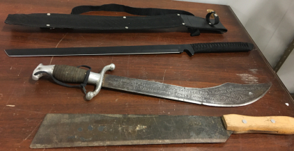 Austria Large Cleaver. Engraved Sword. Military Sword With Carrying Case