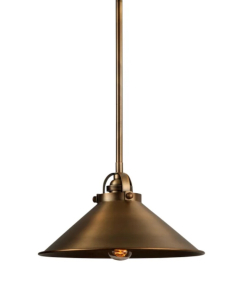 (2) Park Harbor 12&rdquo; Antique Brass Single Pendant Industrial Style Light Fixture. (SP1)