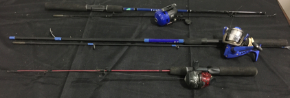 (3) Fishing Rods And Reels