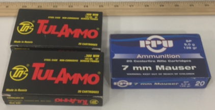 (40) Tulammo .308 Win Ammunition (20) PPU 7mm Mauser Ammunition