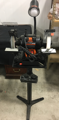 Wen Bench Grinder With Light And Stand.