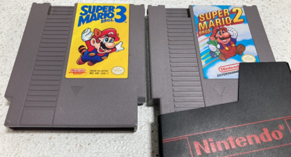 (2) NES Game Cartridges: Super Mario Bros 2 and Super Mario Bros 3