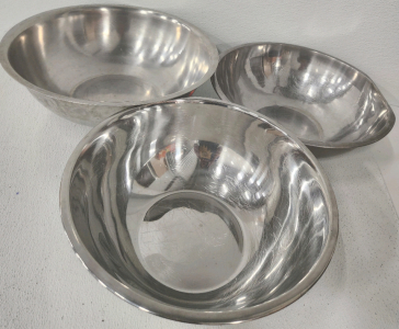 (3) Large Stainless Steel Cooking/Mixing Bowls- SP 5