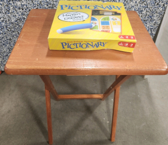 Wood Folding TV Tray Table, Pictionary Board Game -SP 5