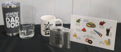 Father's Day Card, Dad Tumbler, Whiskey Glass, Mug, Flask, SP6