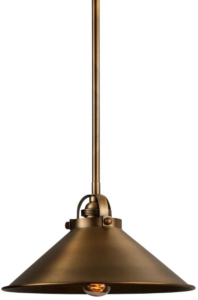 (2) Park Harbor 12&rdquo; Antique Brass Single Pendant Industrial Style Light Fixture. (SP1)