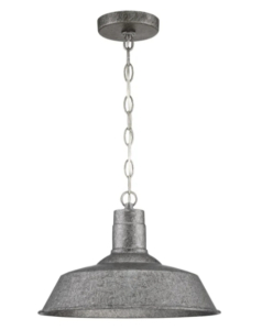 (3) New Park Harbor 14-1/8" Aluminum Weatherburn Antique Pewter Hanging Ceiling Light Fixtures