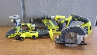 Working Battery Powered Ryobi Circular Saw, Drill, Drywall Router and More