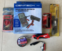 Centech LCD Automotive Multimeter and Assorted Tools