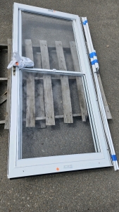<MB> 36x80 Storm Door w/ Single Hung Screened Window, Includes Framing & Hardware