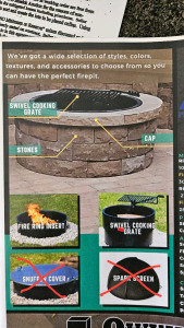 <OS> New Fire Pit Blocks w/ Ring, 4pc Swivel Grate Kit