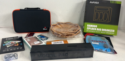 Bamboo Ziploc Storage, Hardcover Electronic Travel Case and More!