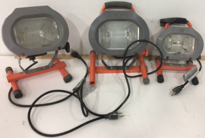 (3) HDX Shop/Worksite Flood Lights