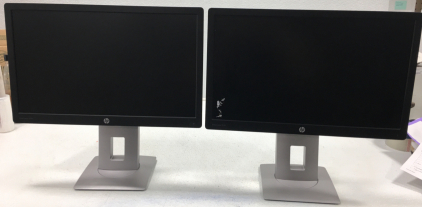 (2) HP Elite Display E222 Computer Monitors.
