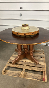 Dining Table w/ Wagon Wheel Lazy Susan