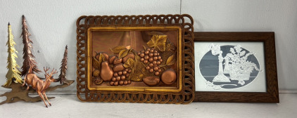 Copper and Wood Framed Wall Decor