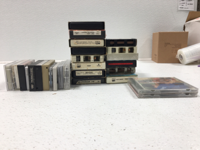 (14) 8-Tracks. (11) Cassette Tapes. (2) CDs