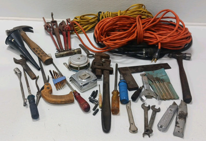 Extension Cords, Pipe Wrenchs, Hammers And Other Tools