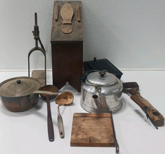Vintage Shoe Shine Stand, Kodak Trimming Board, And Other Vintage Items