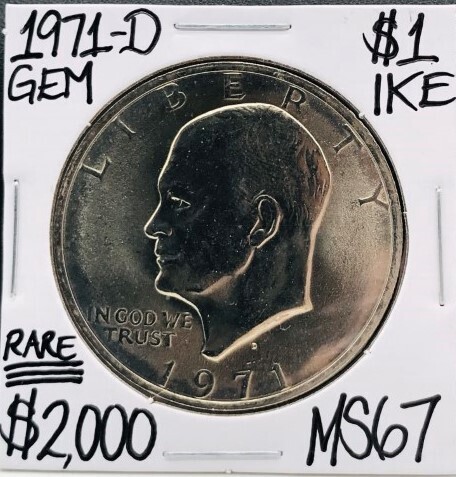 1971-D MS67 RARE High Grade Ike Dollar