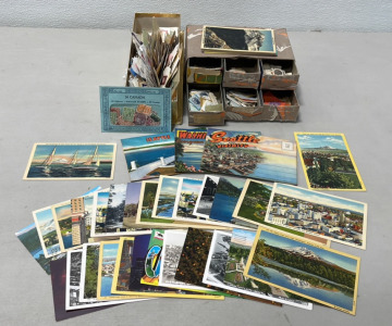 (40+) Seattle Area Vintage Postcards Unused, (50) Canada Postage Stamps Unused, Various Vintage Stamps Used And Unused