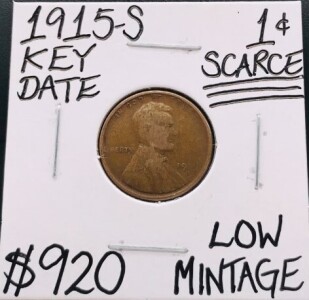 1915-S Key Date Low Mintage Penny