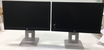 (2) HP Elite Display E222 Computer Monitors.