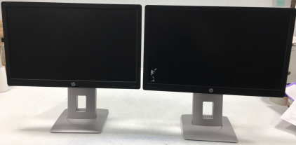 (2) HP Elite Display E222 Computer Monitors.