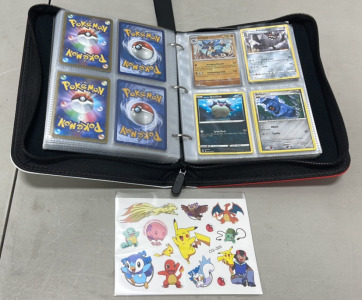 (1) Book Of 200+ Pok&eacute;mon Collectors Cards, Pok&eacute;mon Stickers