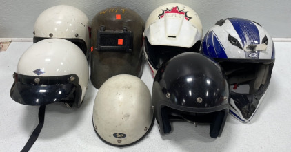 (6) Various Hemets, (1) Welding Mask [BW]