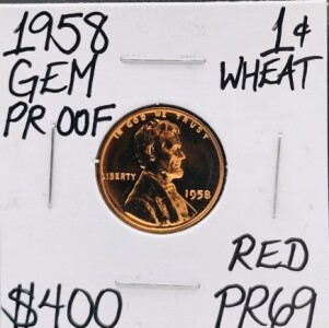 1958 PR69 Wheat Gem Proof Penny