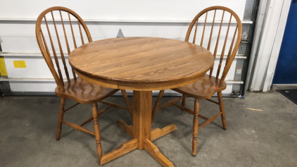 (1) Round Table (2) Chairs