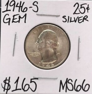 1946-S MS66 Gem Silver Quarter