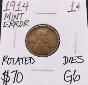 1914 G6 Mint Error Antique Wheat Penny