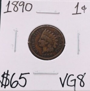 1890VG8 Antique Indian Head Cent