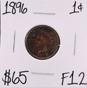 1896 F12 Antique Indian Head Cent