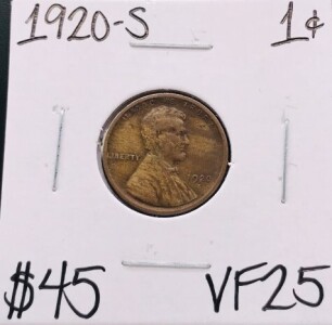 1920-S VF25 Antique Wheat Penny