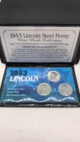 (3) by 1943 Lincoln Steel Penny