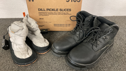 Pair of Steel Toe Boots Sz 11// Pair of Heated Snow Boots (no charger) Sz Medium