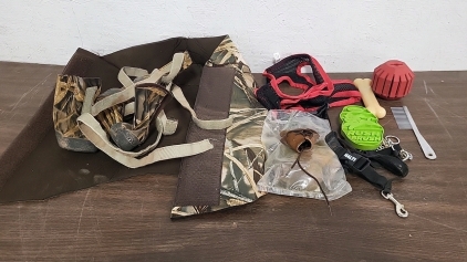 Cabelas Medium Dog Vest, Booties, Oster Brush and More