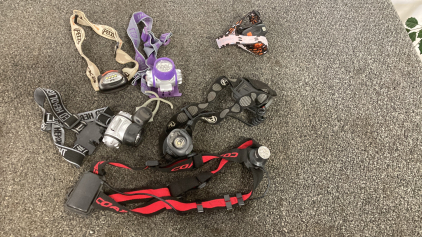 6 Headlamps Small Flashlight No Power Not Tested Please Inspect